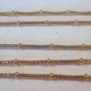 3 Matching Gold Plated Over Sterling Silver Necklaces